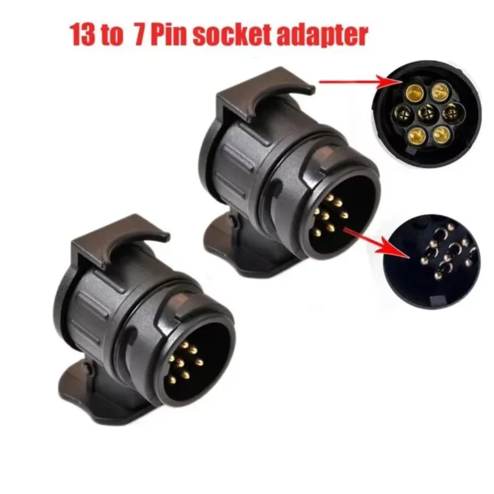 Trailer Plug Adapter Motorhome Power Cord Socket Connector Trailer Socket 3-pin to DIN 72575 + DIN 9680 6-24 Volts