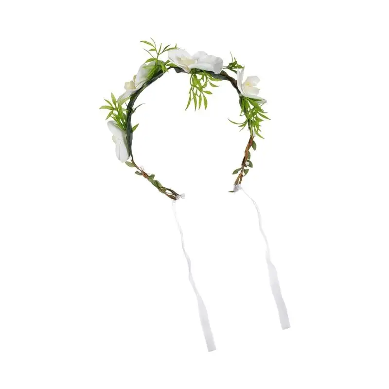 

A52E Delicate Simulation Artificial Flower Headpiece Ribbon Hairband For Garden Party