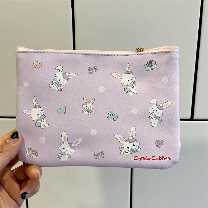 Wish Me Mell Makeup Bag Organizer Storage Ribbon Bow Anime Bunny Kawaii Cosmetic Bags Purple Make Up Pouch Vanity Beauty Case