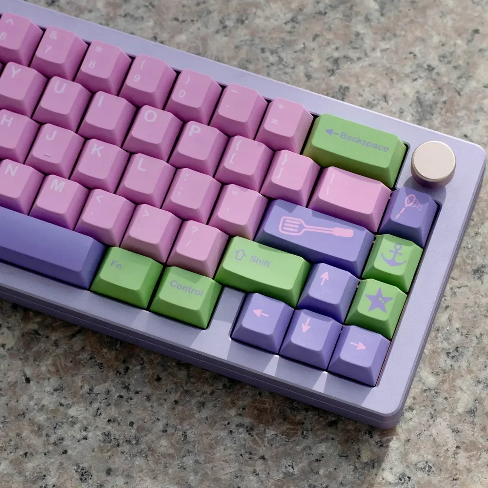 PBT Clone Star Keycaps, Perfil Cereja, Sublimação, ISO Enter, 1.75u 2u 2.25u Shift, 5 Side, GMK, 143 Chaves