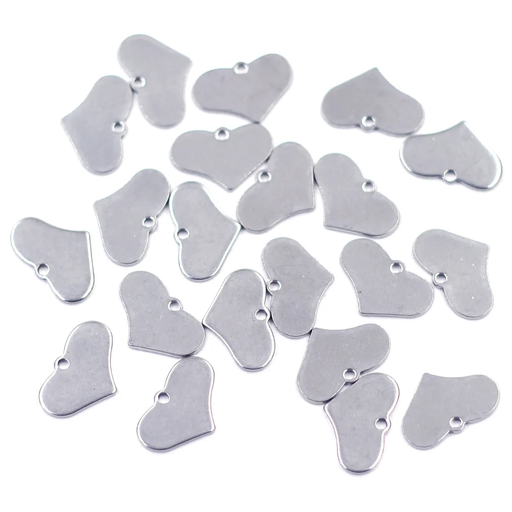 

Оптовая продажа, подвески в форме сердца из нержавеющей стали, ожерелье, браслет, ювелирные аксессуары, заготовки, материалы для изготовления ремесел