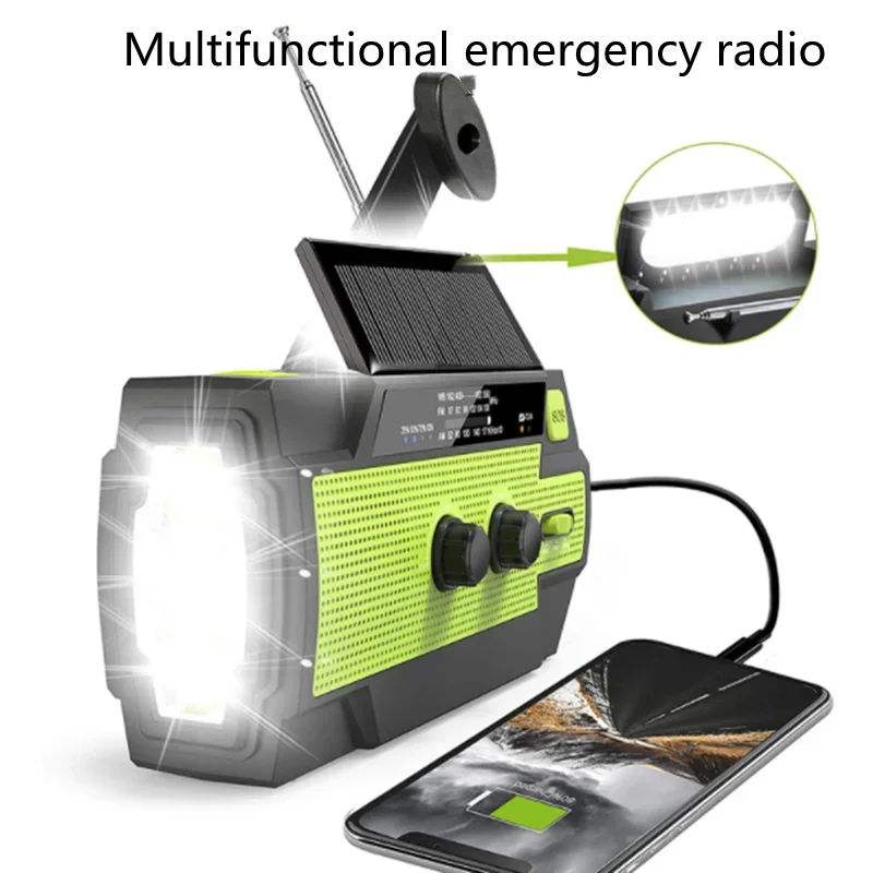 Multi Function AM / FM / WB Radio Manually Turn on The Power Pack of Solar / Emergency Light Outdoor SOS Alarm Radio