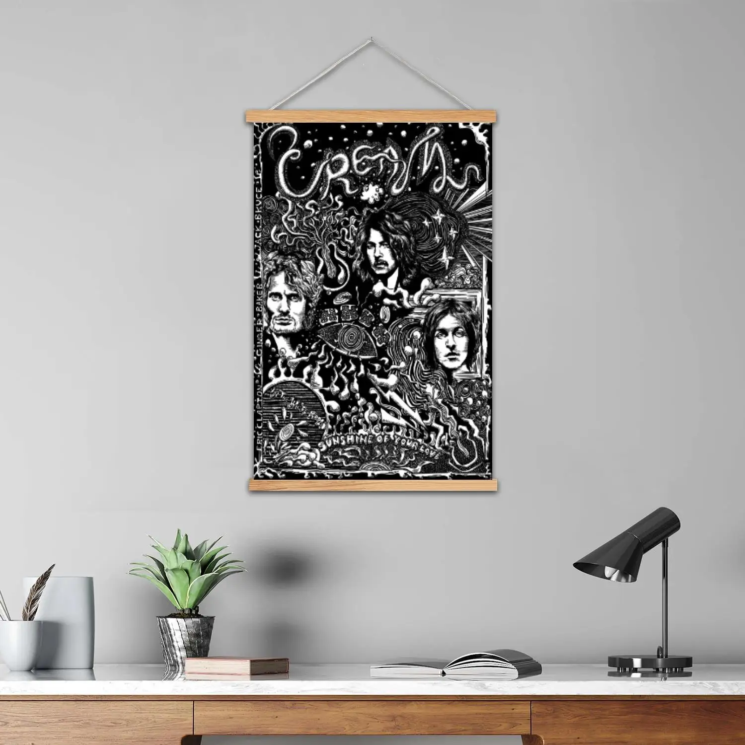 Cream Band Framed Wall Painting Canvas Art Poster, Wall Art,  Modern Family, Bedroom Decor, Posters,Decorative painting