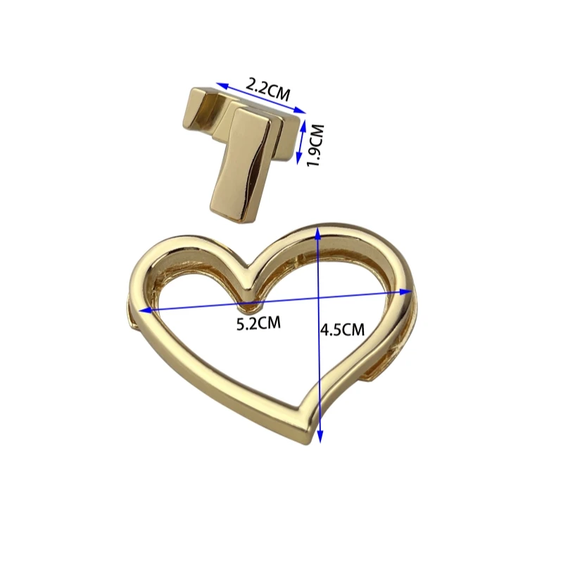 Metal Bag Lock Clasp Swivel Twist Turn Locks Buckles DIY Handbag Purse Hardware Zinc Alloy Heart Shape Clasps Closure Bags