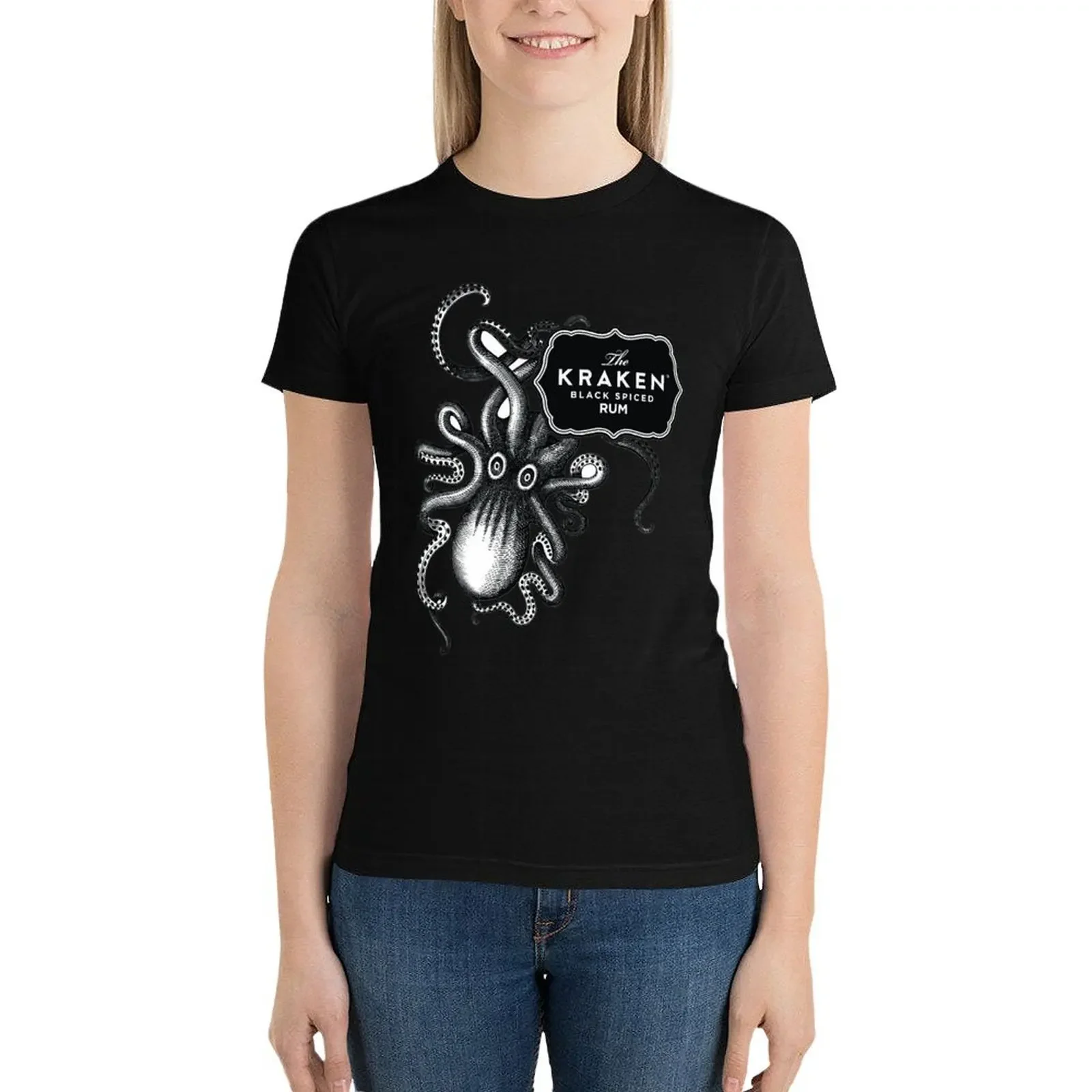 Kraken Rum T-Shirt anime clothes tops spring clothes Women 2024