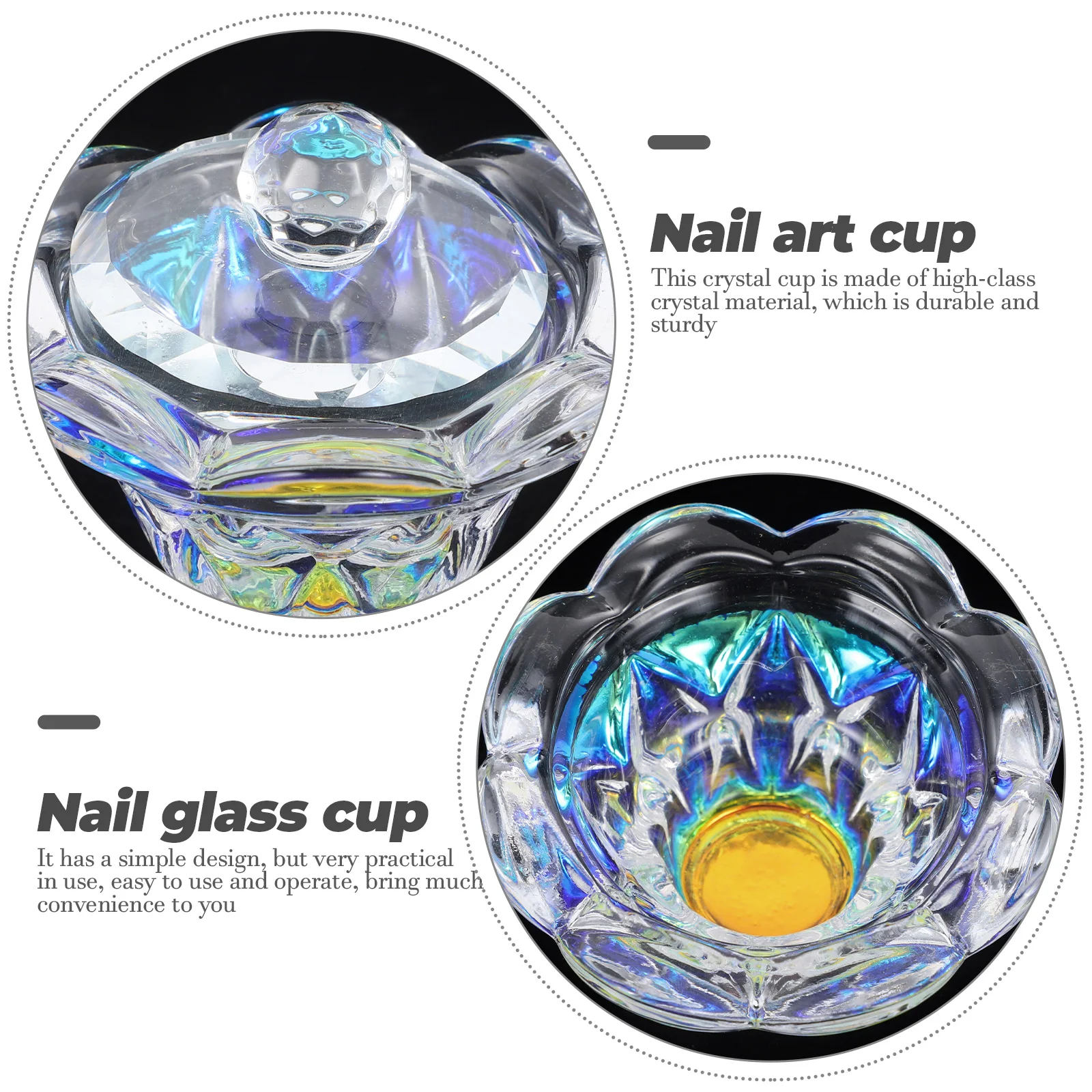 

Nail Art Manicure Care Tools Cup DIY for Bowl Lid Crystal Manicures Liquid with