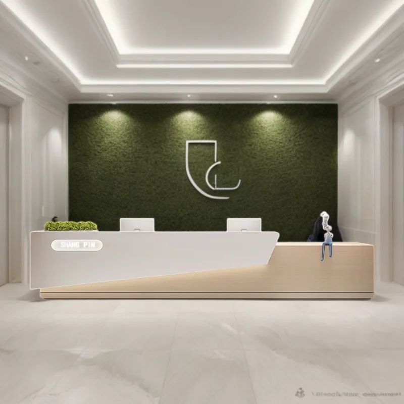 

Front Desk Reception Counter Atril Customer Center Desks Tables Beauty Salon Pulpito Business Table Office Entrance De Counters