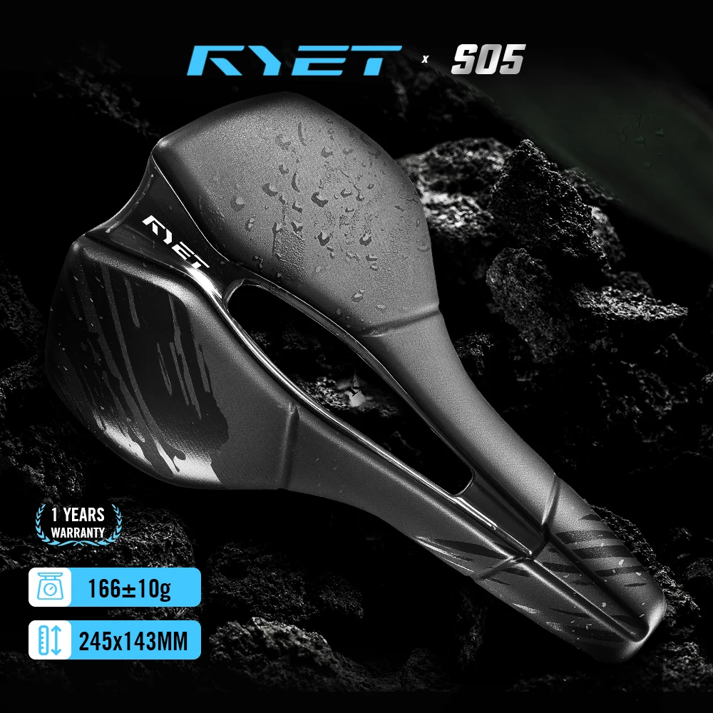 

RYET Full Carbon 3D Printed Bike Saddle 245x143mm Vacuum Padding for MTB Gravel Road Bike Racing Saddle Lightweight Bike Parts