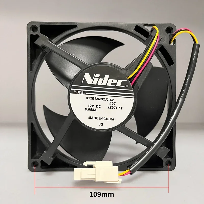 New NIDEC U12E12MS2J3-52 12V 0.058A 3-wire refrigerator cooling fan