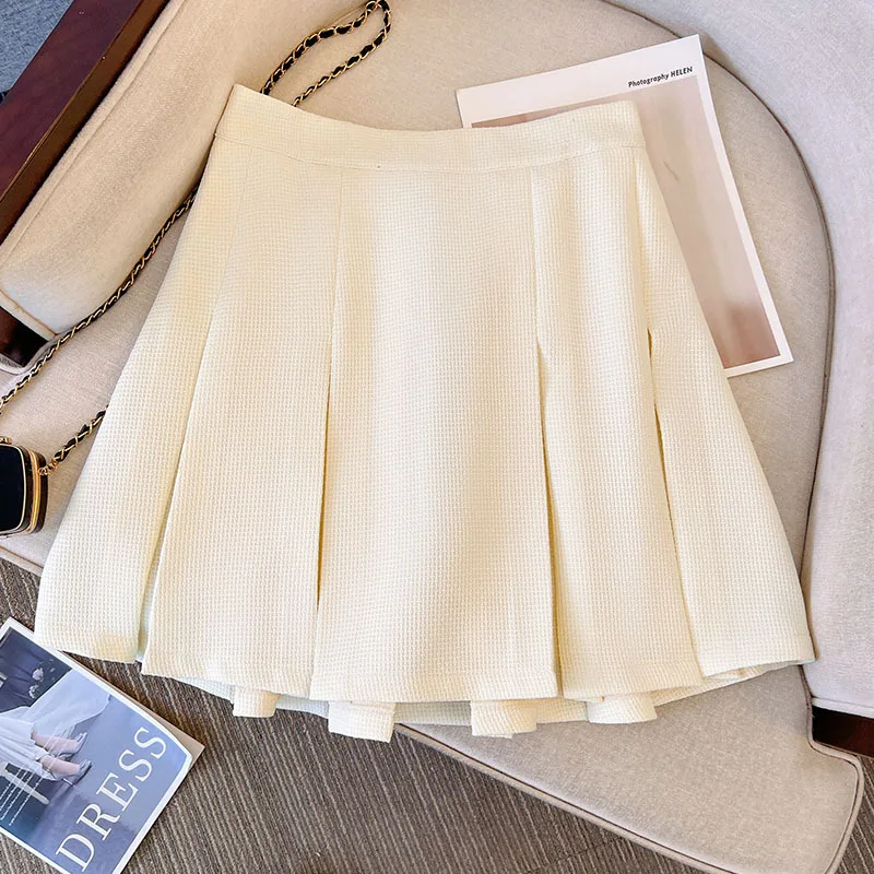 140Kg Plus Size Women Loose Solid A-Line Pleated Elastic Waist Skirt Hip 152cm 5XL 6XL 7XL 8XL