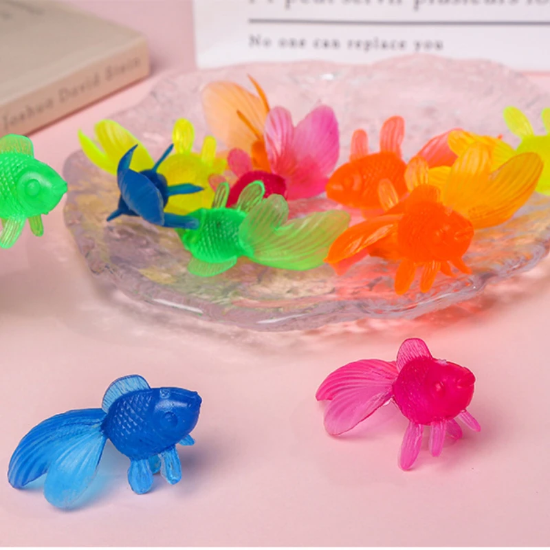 Children's 20Pcs Simulation Rubber Goldfish Baby Bath Water Play Games Toys for Kids Toddlers Bathing Shower Gifts