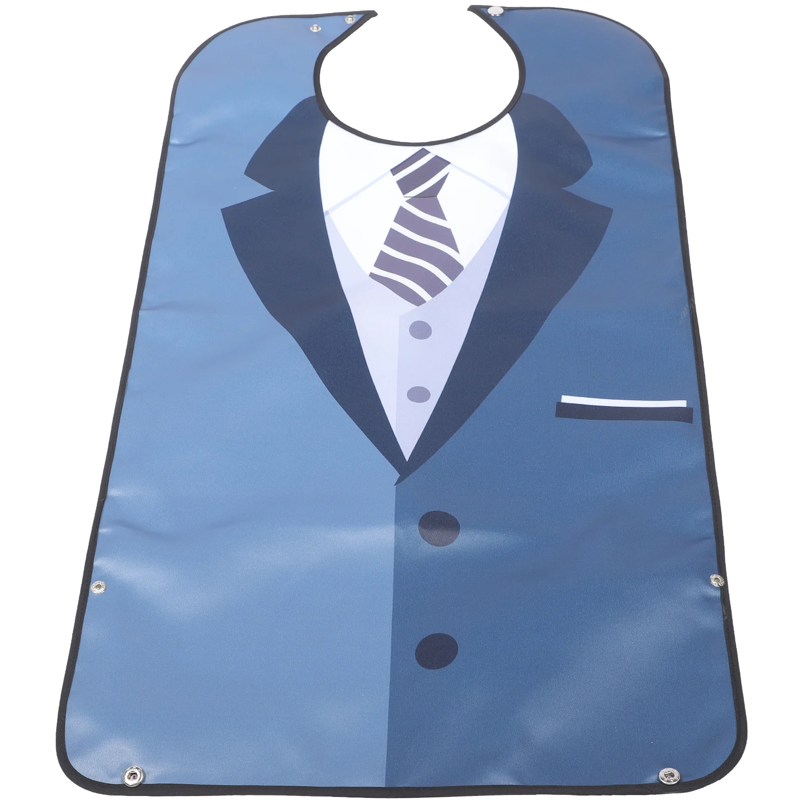 

Waterproof Elderly Bibs Adult Clothing Protector Reusable Dinner Bib Grey Suit Design Easy Clean Durable Polyester Health