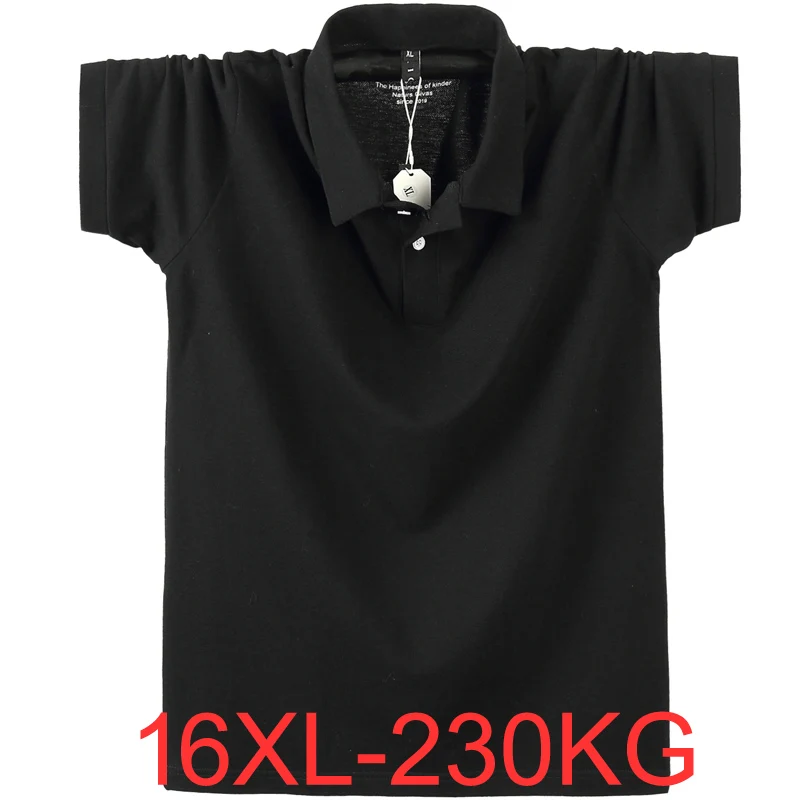 Summer men Shirts short sleeve turn-down collar tees plus size big 13XL 14XL 16XL oversize loose Shirts tops cotton 70