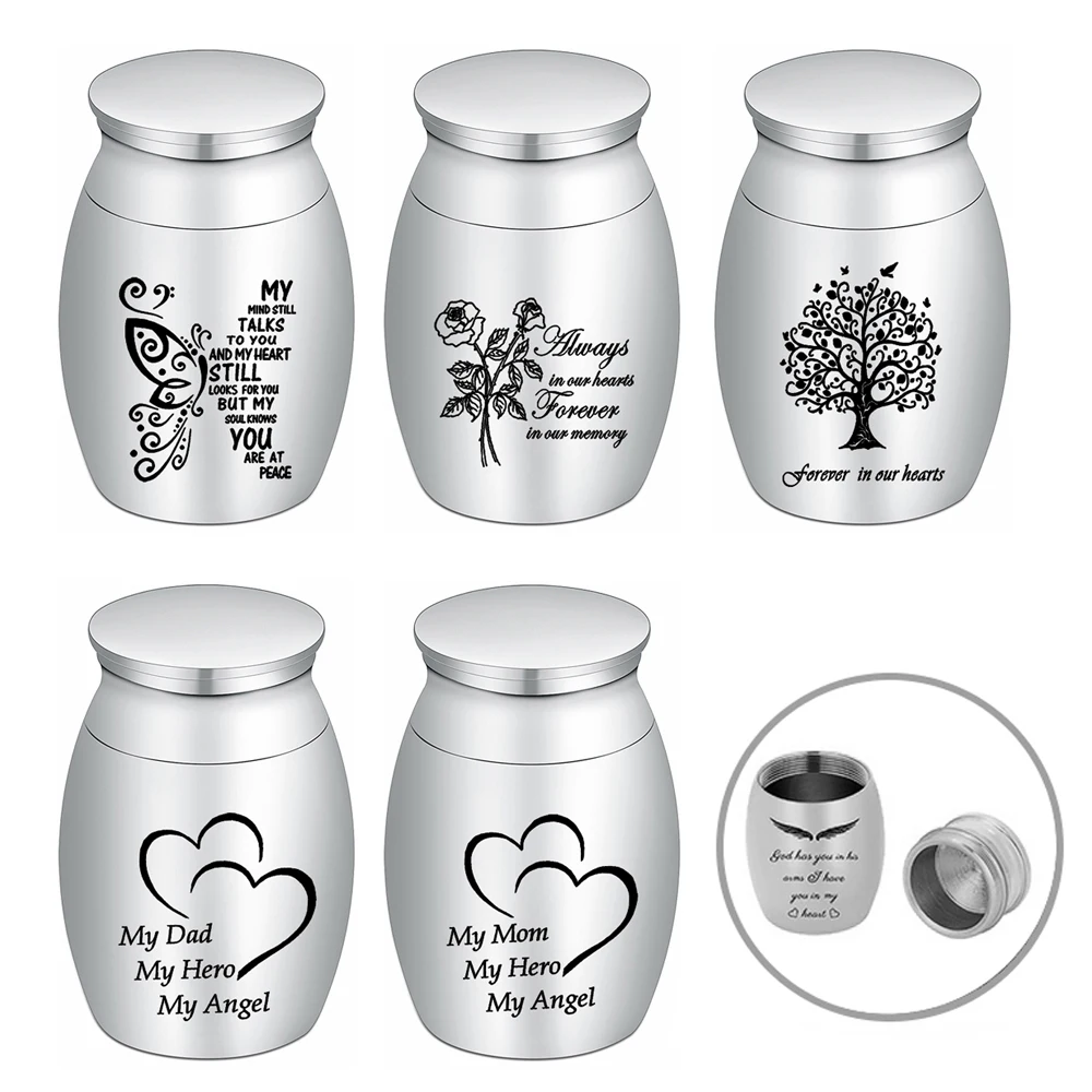 Wholesale Butterfly/Love Heart/Rose Flower/Tree of Life Cremation Urn For Human Pet Ashes Keepsake Stainless Steel Ash Urn