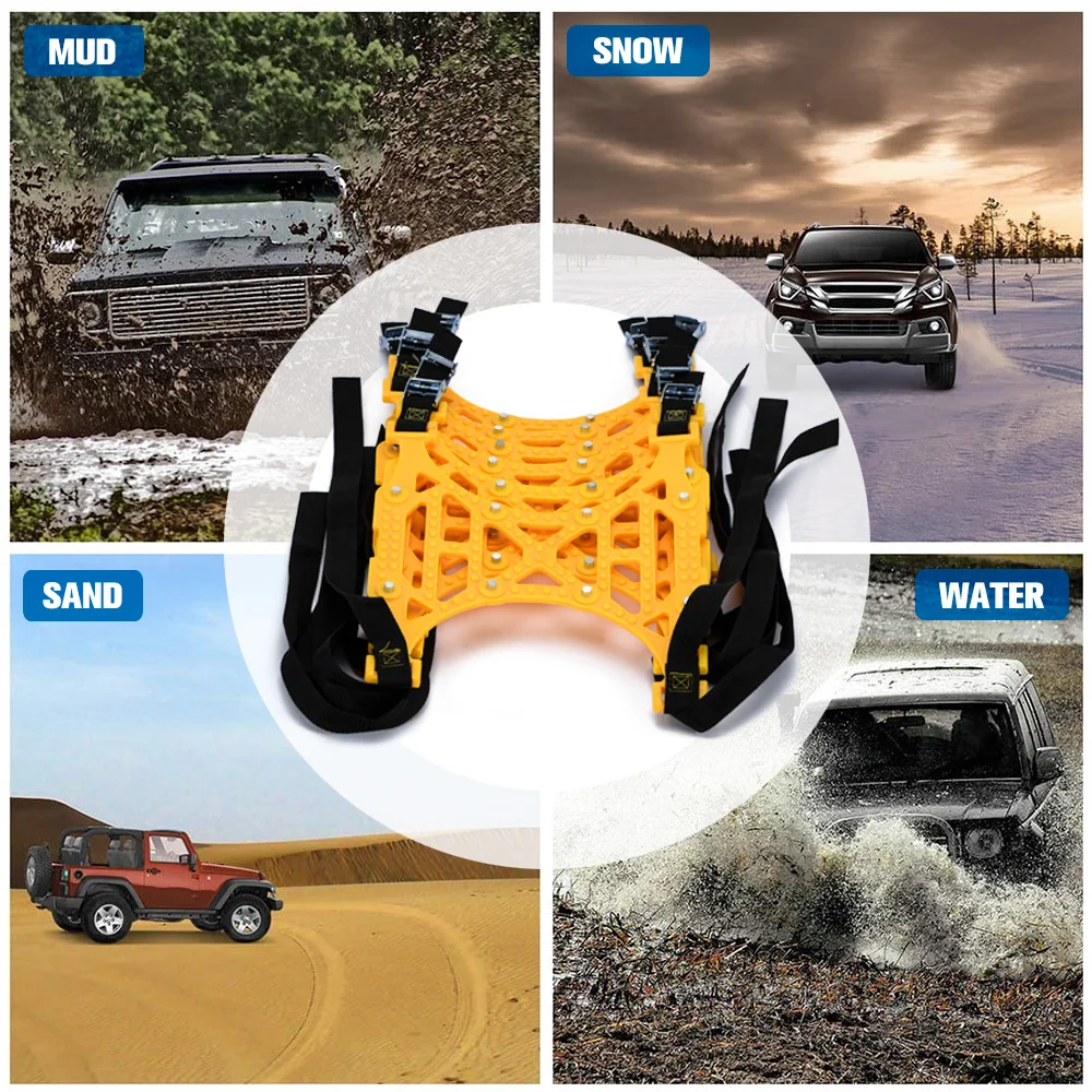 1 Pieces 165-265mm Car Snow Chains TPU Wheel Security Chains Adjustable Snow Tire Chains Belt Emergency Anti-Skid Anti-Slip