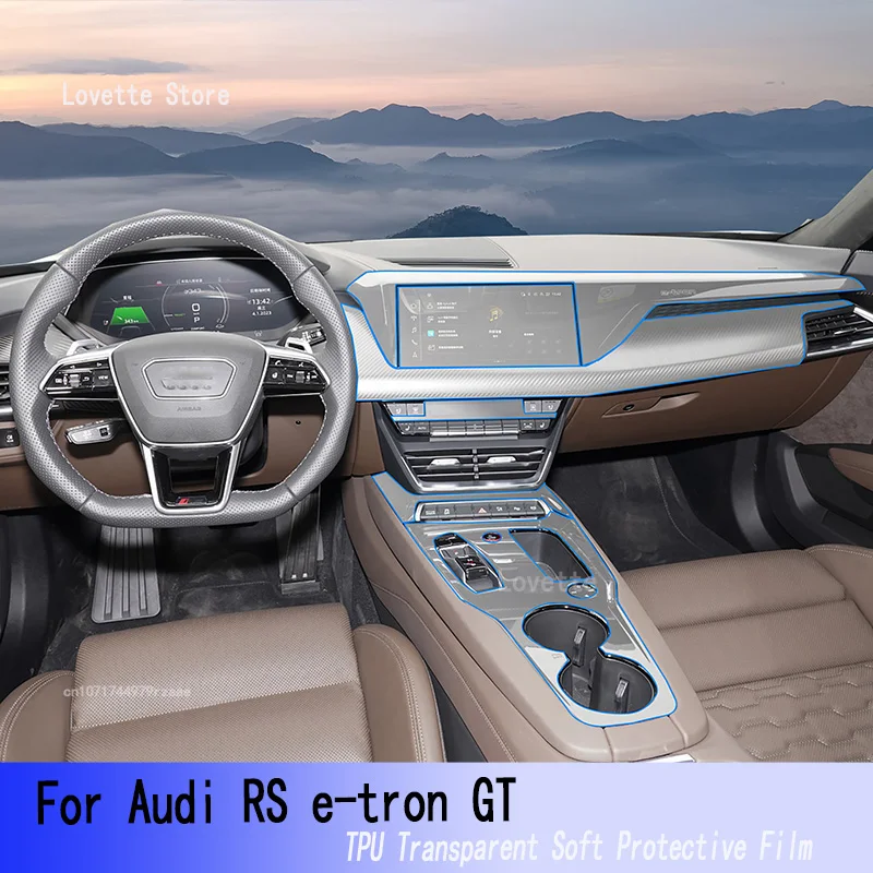 

TPU Car Interior Gear Dashboard Navigation Protective Film Transparent For Audi RS E-tron GT 2021-2023 Anti-scratch Accessories