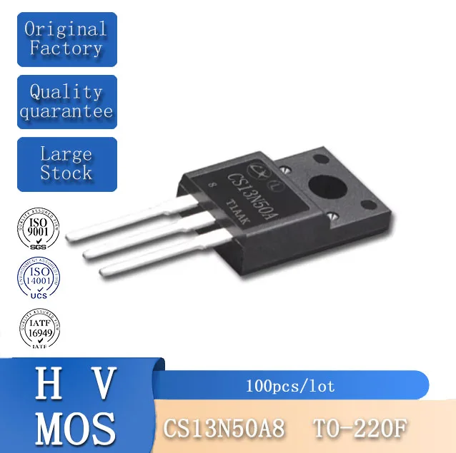 

100pcs 13N50 High Voltage Mosfet TO-220F Thick Frame Lingxun 13A 500V