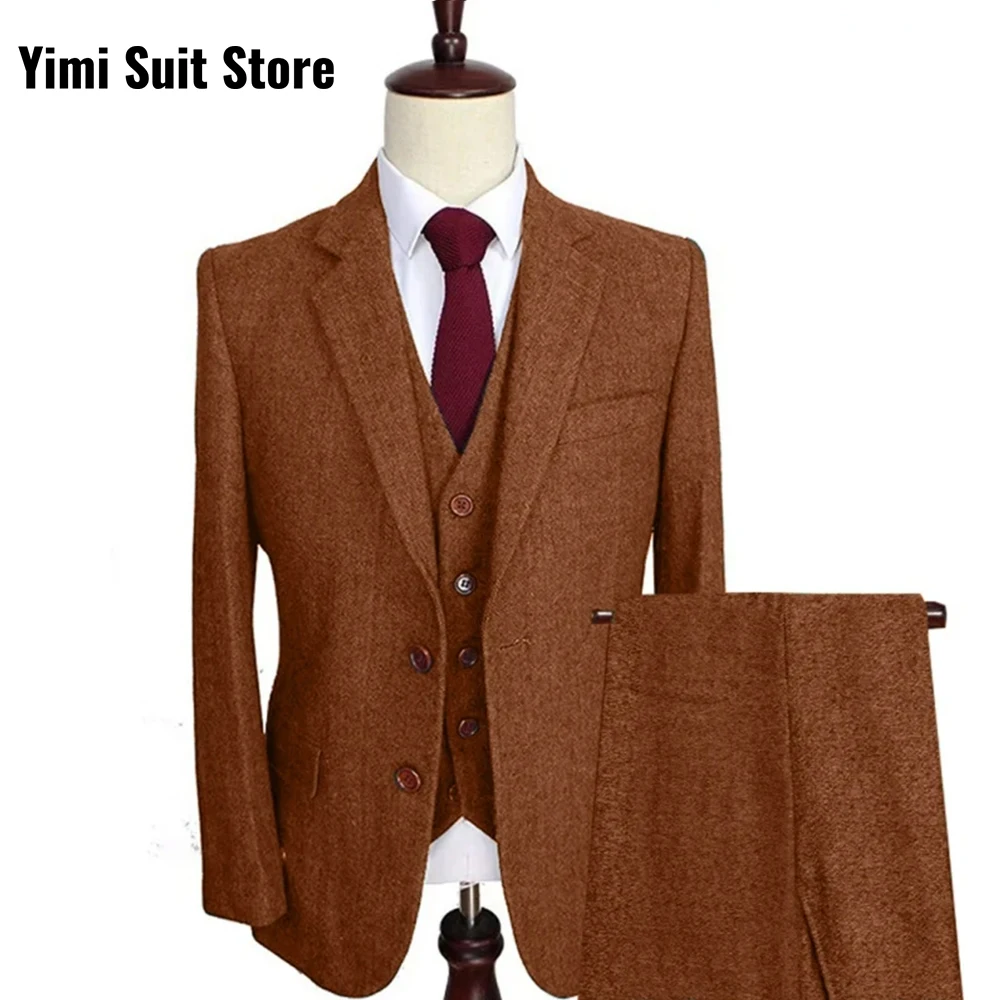 Men' Business Suits 3 Pieces Single Breasted Smart Casual Suits for Men Suit Blazer Sets Party Groom Suit Jacket+Vest+Pants