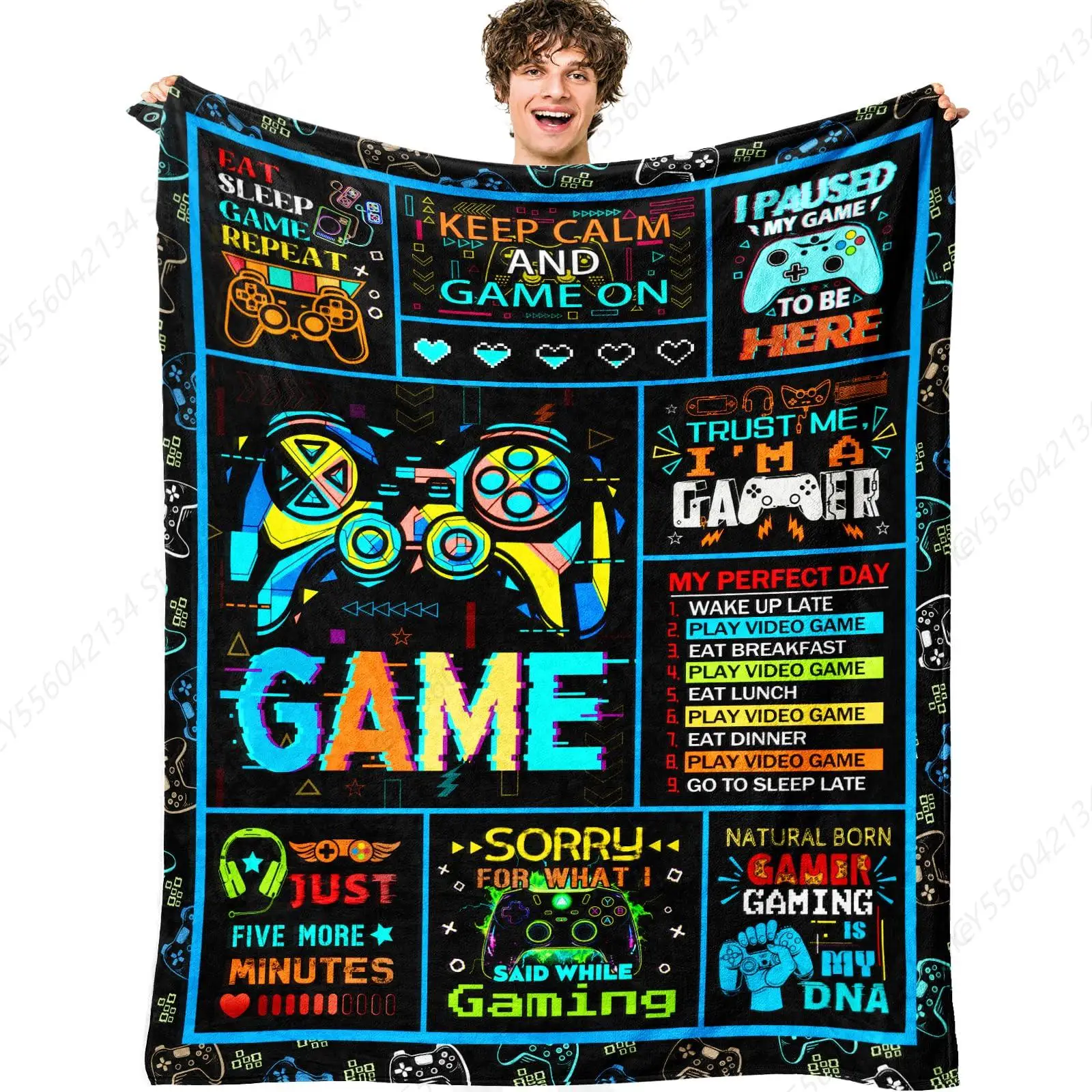 

Одеяло для геймера, подарки для мальчиков, игровое одеяло, одеяла для любителей видеоигр, одеяла для геймера, одеяла для контроллера, подарки для мужчин, бойфренд