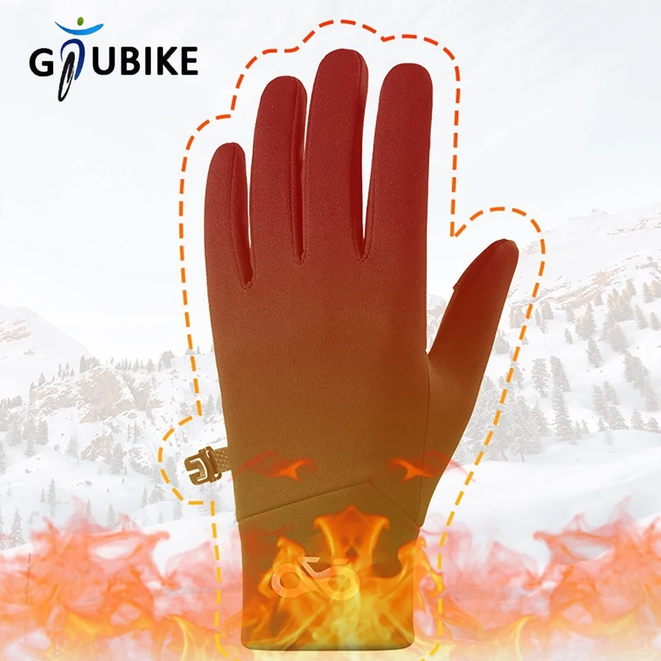 GTUBIKE قفازات التزلج بطانات الحرارية الدافئة قفازات شاشة اللمس، دعوى للرجال والنساء ركوب الدراجات والجري قفازات الشتاء رقيقة وخفيفة الوزن