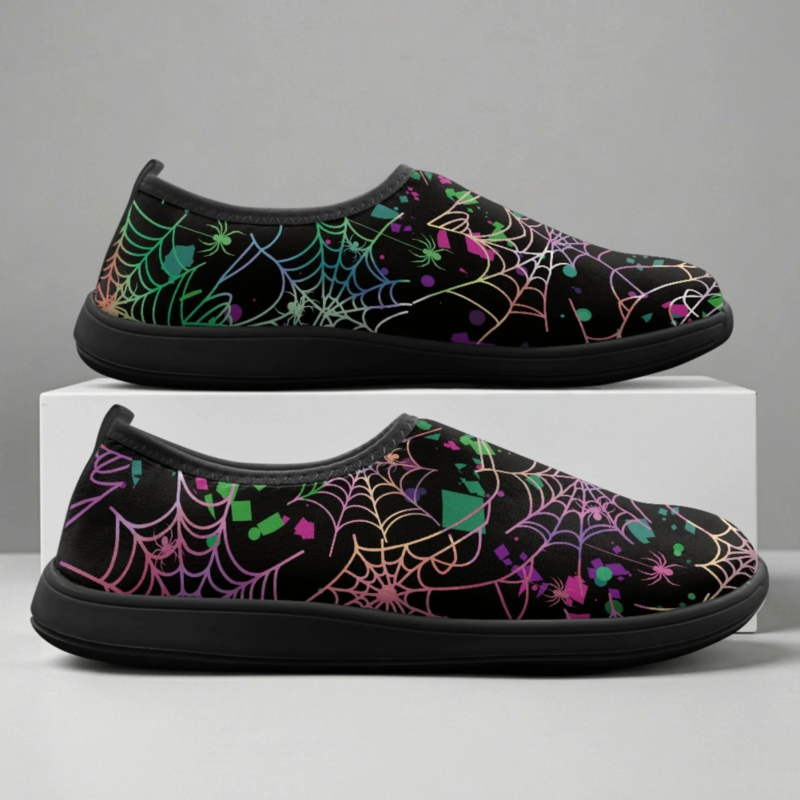 PENSTROLL Spider Web All Season Casual Sneakers for Work Polyester & EVA Zero Drop Footwear Zero Drop Walking Sneakers