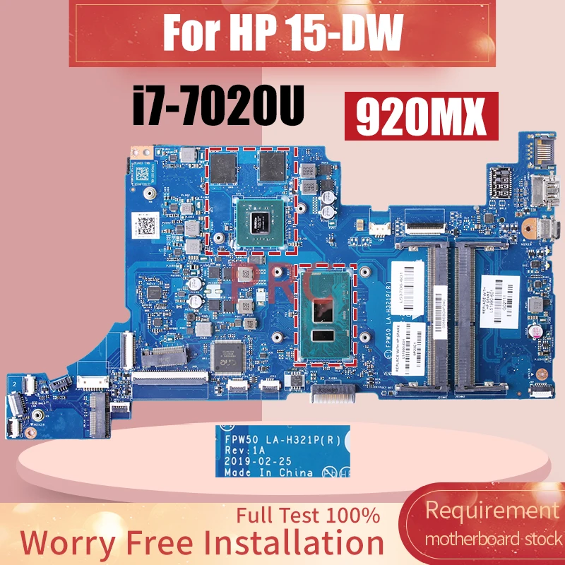 

LA-H321P для HP 15-DW, материнская плата для ноутбука, L51990-601 SR3TK, i7-7020U 920MX-A2 N16V-GMR1-S