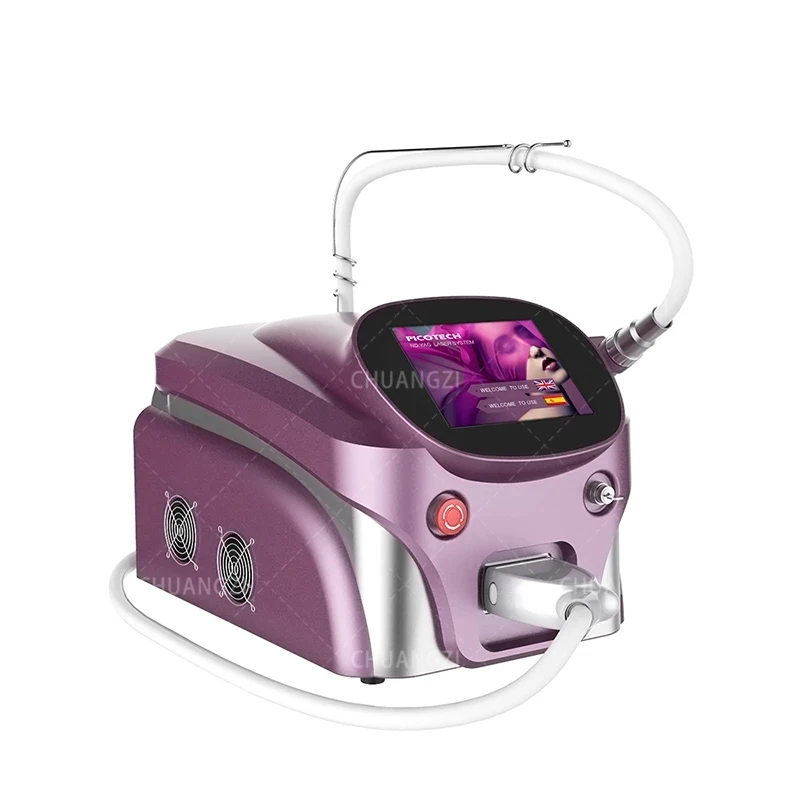 เครื่องลบรอยสักเลเซอร์แบบพกพา755Nm 1320Nm 1064Nm 532Nm ร้านเสริมสวยใหม่