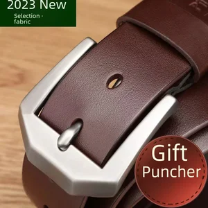 100% autêntico masculino clipes de cinto de couro cobre fivela automática moda estilo casual negócios versátil simples high-end sentir 8 principais vendas fivela cobre - №4