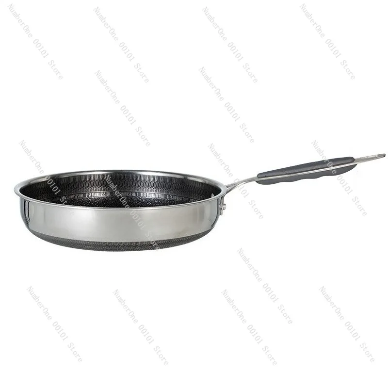 4-Layer 316L Stainless Steel Non-Stick Frying Pan,Deep Wok for Steak and Stir-Fry,Thickened Household Cookware Induction Cooker