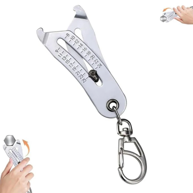 Precise Thread Size Checker Keychain Portable Caliper Gauge Metric/Imperial Hexagonal Nut Screw Thread Size Manual Measure Tools