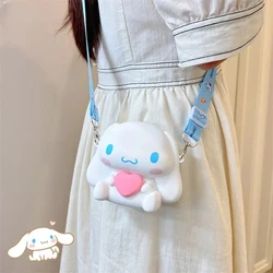 Kawaii nowy Sanrio Cinnamoroll silikonowa torba Crossbody wodoodporna Anime w stylu kreskówki na monety torebka dziewczyna prezent kreskówka słodkie studentki portfel