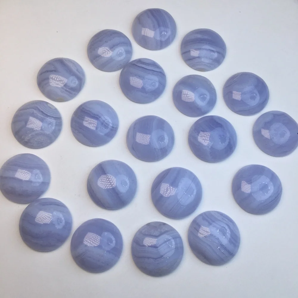 6PCS Natural Blue Lace Agate Sphere Pendant Crystal Carving Children Cute Jewelry Healing Holiday Gift 17MM