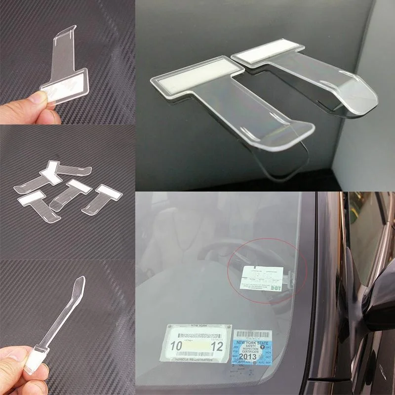 5/10pcs Car Parking Ticket Clip Auto Fastener Card Bill Holder Mount Storage Organizer Car Styling Windshield Stickers