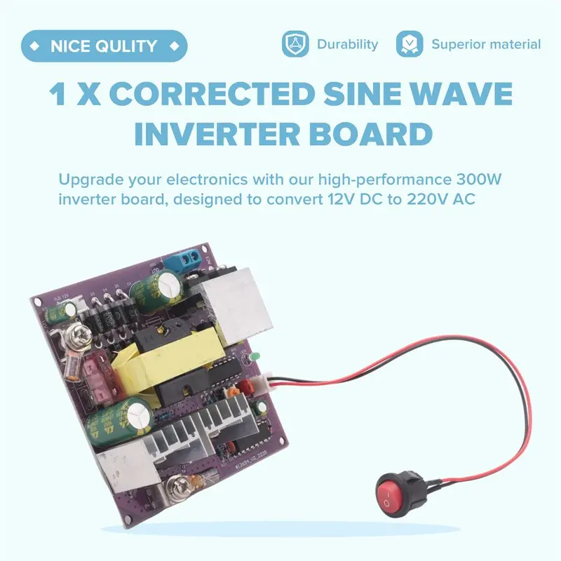 A13E-300W Corrected Sine Wave Inverter Board 50-60Hz DC-AC 12V To 220V Step Up Boost Converter Power Supply view 6