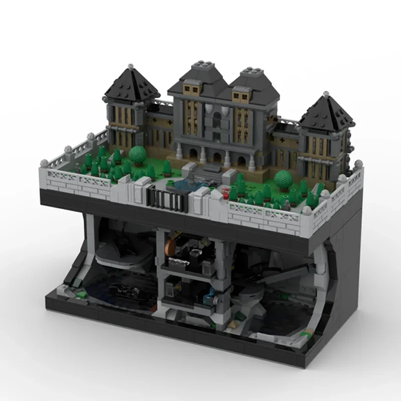 NEW 1613PCS Batcave with Wayne Manor Construction DIY Education creative idea Children Brick Toys Birthday Building Gifts Blocks