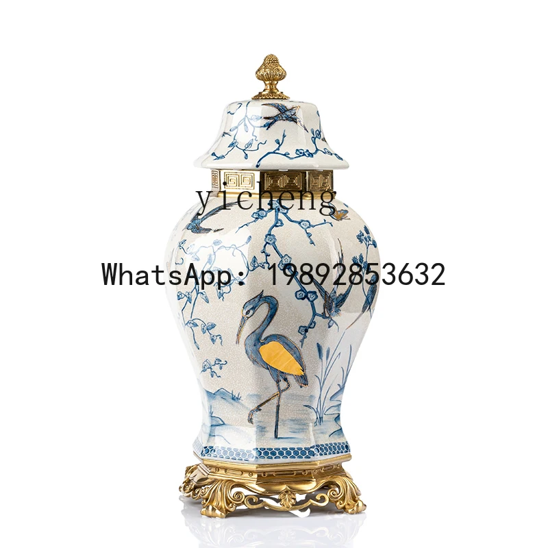 

X5 Copper Clad Porcelain Ornament Ceramic with Copper General Can Home Craft Ornament
