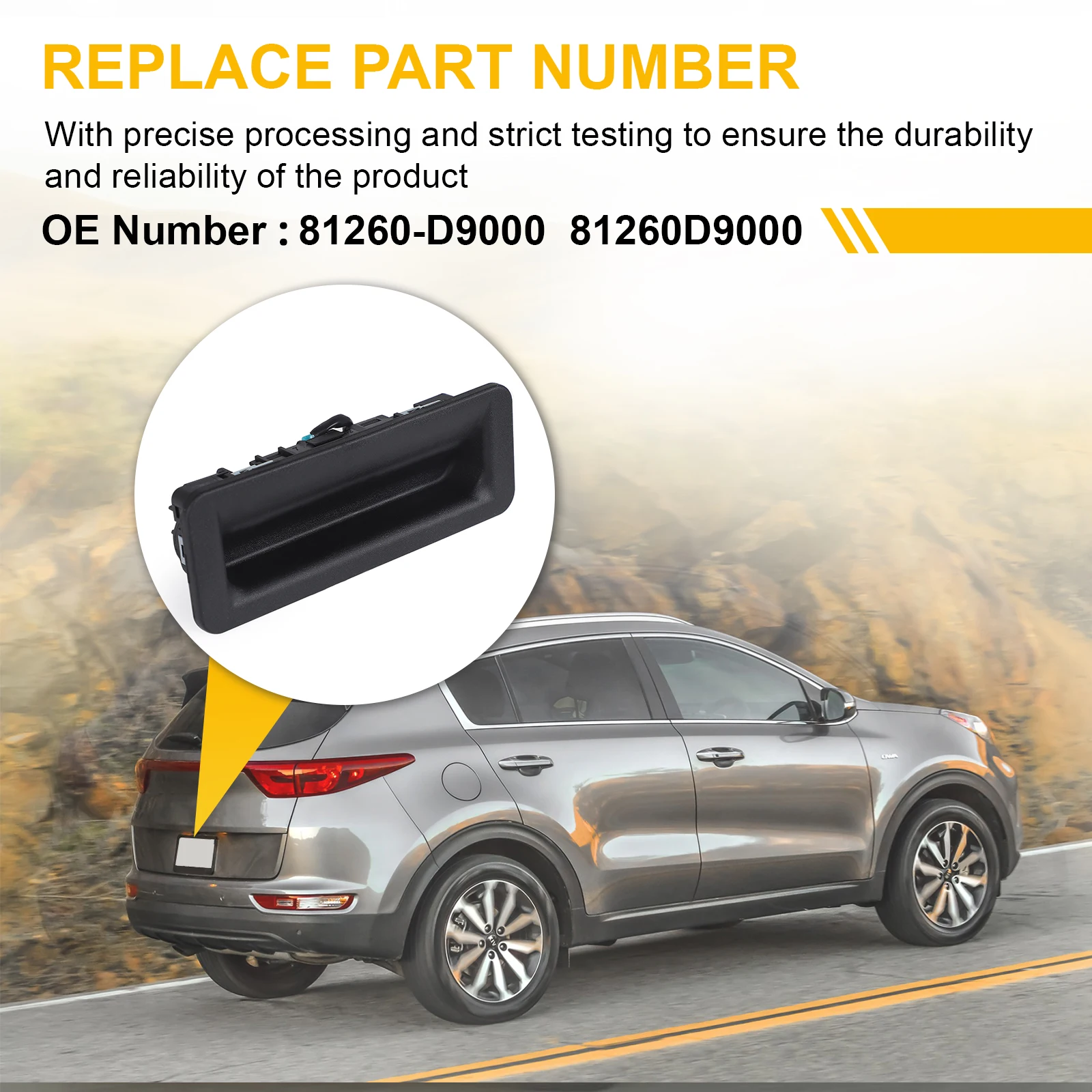 Kia Sportage QL 2017 2018 2019 자동차 뒷문 개방 해제 스위치 버튼 81260-D9000 81260D9000 내구성 트렁크 핸들 스위치 썸네일 2