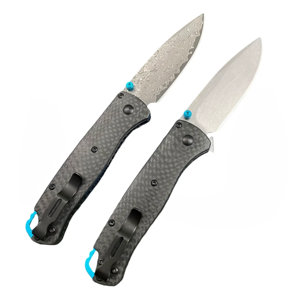 Outdoor camping folding Carbon fiber BM535 blade stone wash double EDC hunting tactical High hardness knife