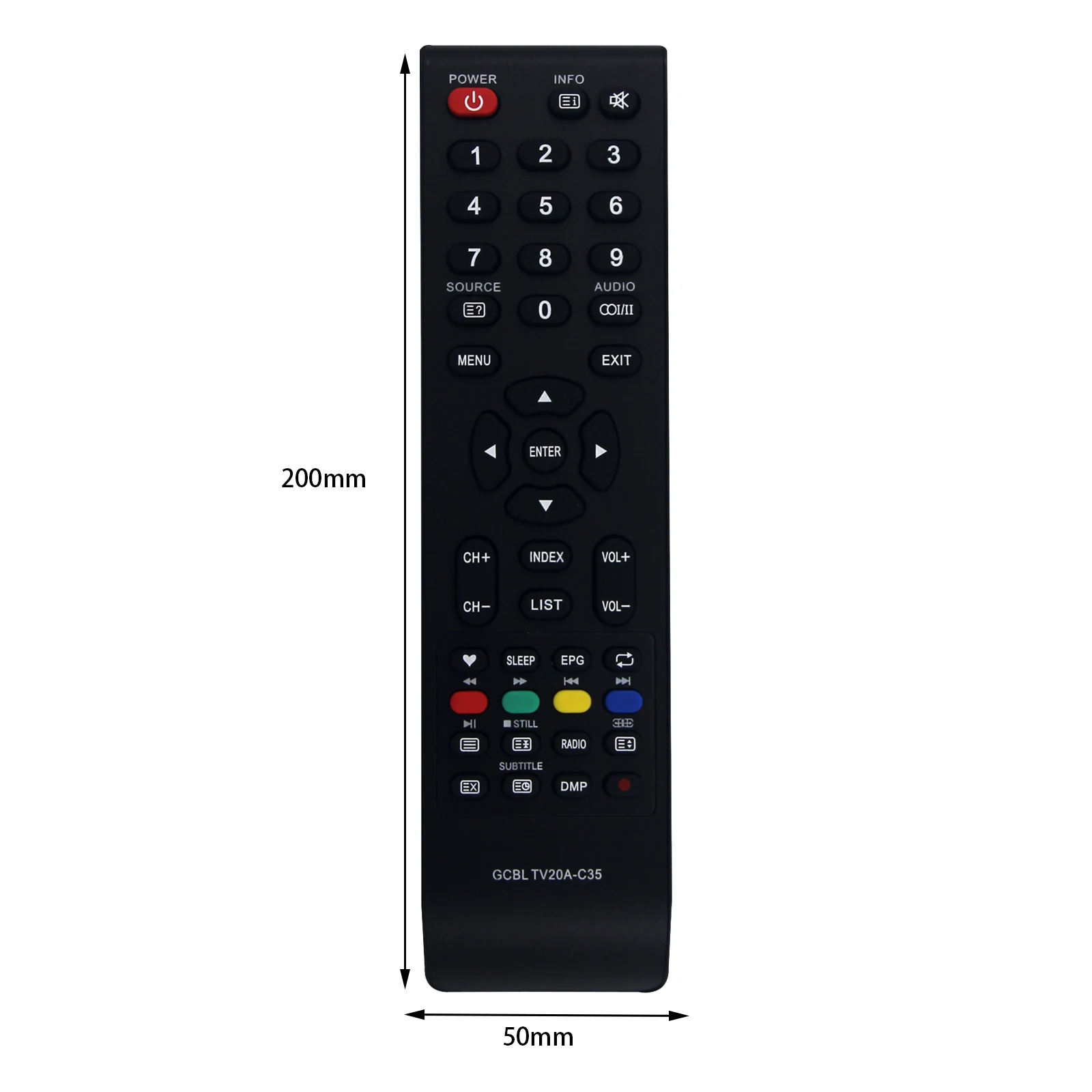 Compatible with GCBL Changhong TV LD40CH105 LED40D2080 TV20A-C54 Remote Control TV20A-C35 Spare Parts Replacement