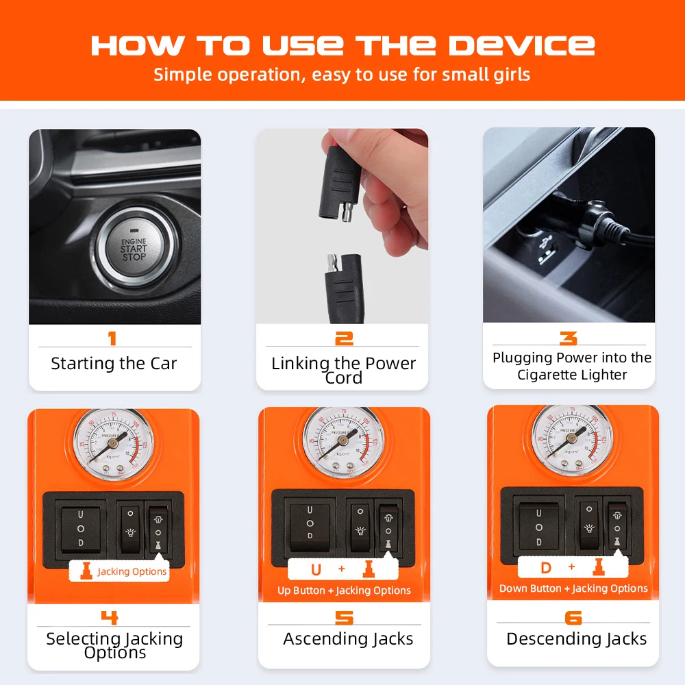 Inefala 3 في 1 مقبس سيارة هيدروليكي كهربائي 5 طن 12 فولت تيار مستمر طقم تغيير الإطارات في حالات الطوارئ أداة رفع السيارة في حالات الطوارئ