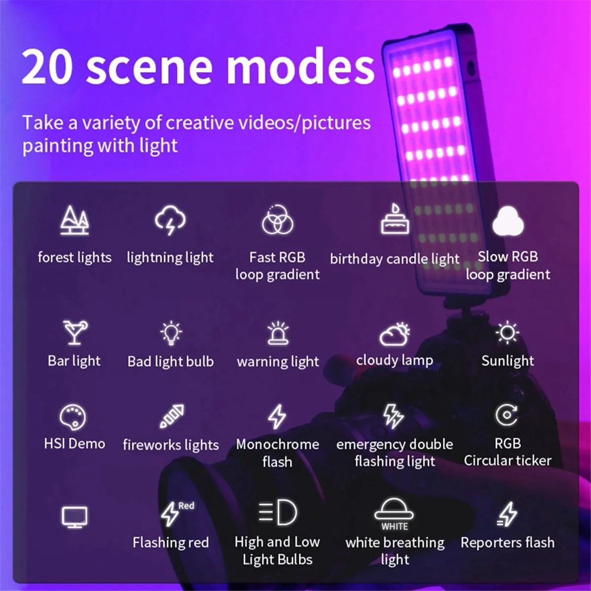 

*ONE DAY Полноцветная маленькая панель света Светодиодная полноцветная RGB заполняющая лампа 2500-9000K для видеоблогов, фотосъемки, видеоконференций