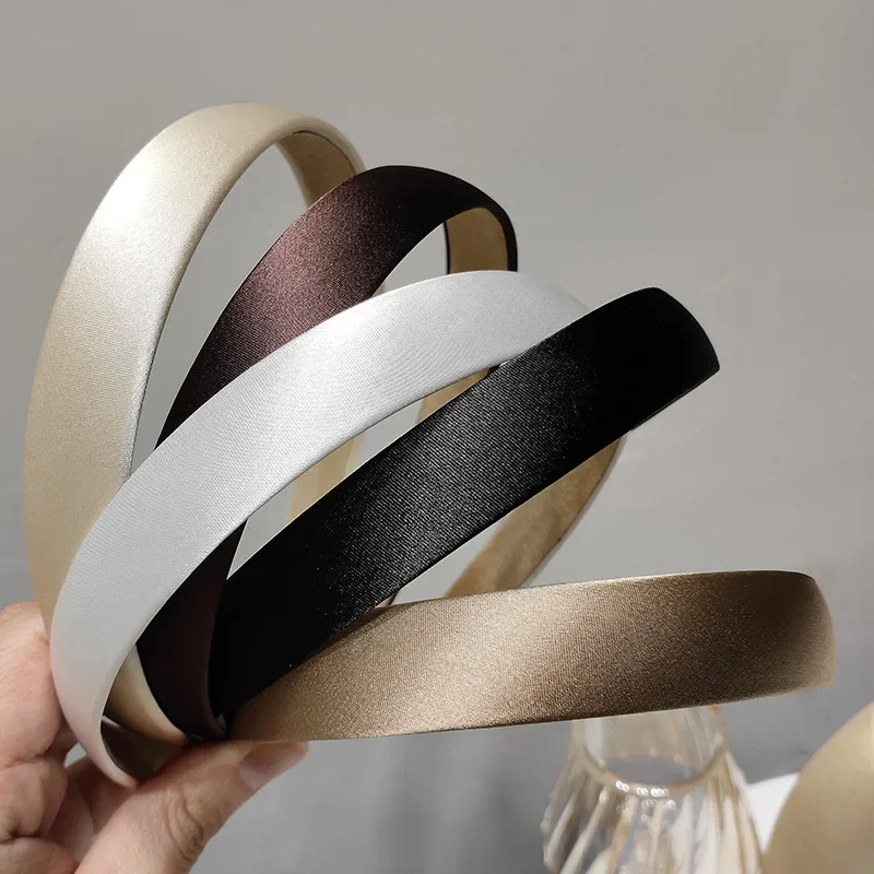 Haarband Französischer Dünner Texturierter Modischer Einfacher Haarreif Einfarbig Retro Sanftes Seiden-Stirnband Trendiges Haaraccessoire