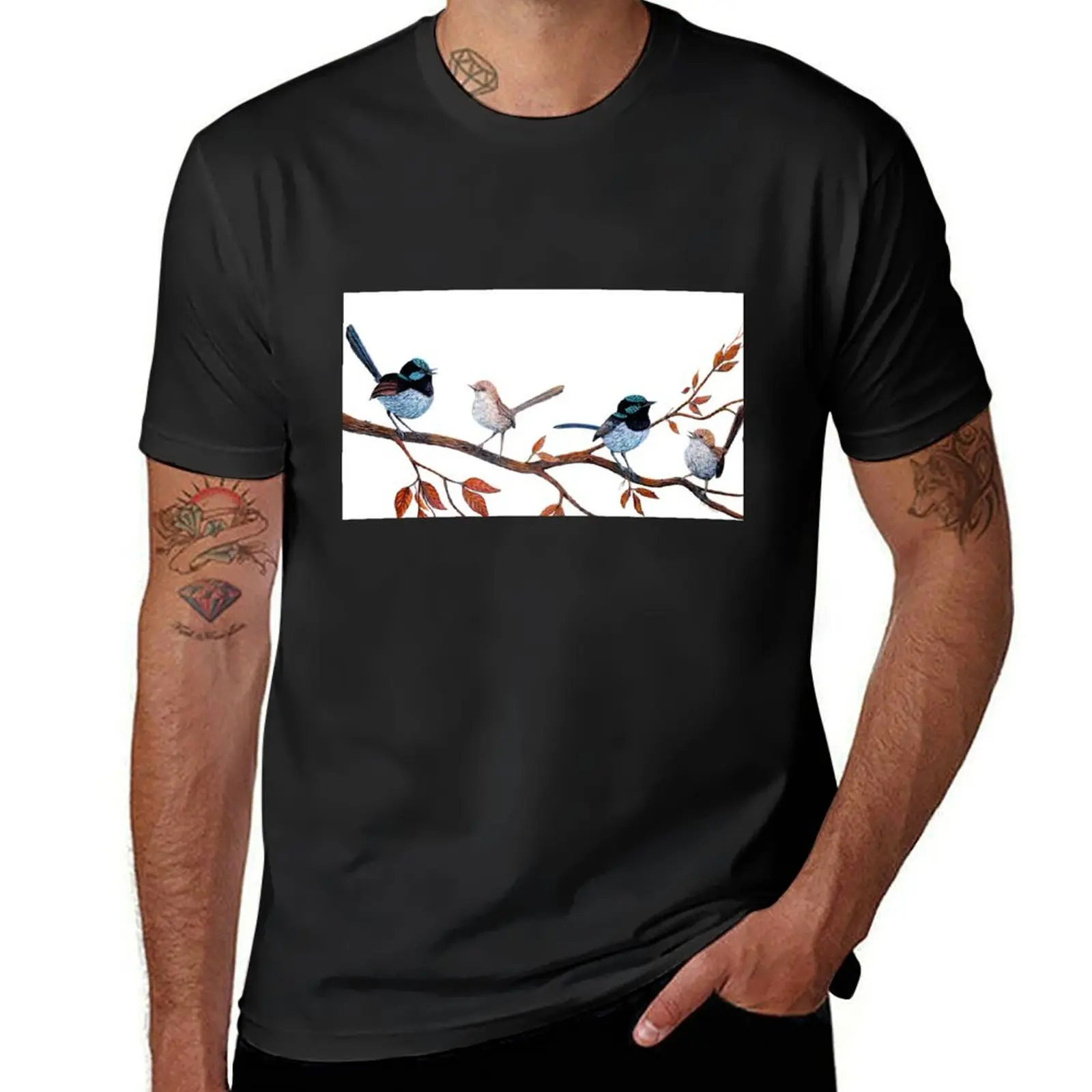 Fairy Wren Couples T-Shirt summer tops sweat customs design your own vintage sweat shirts, men