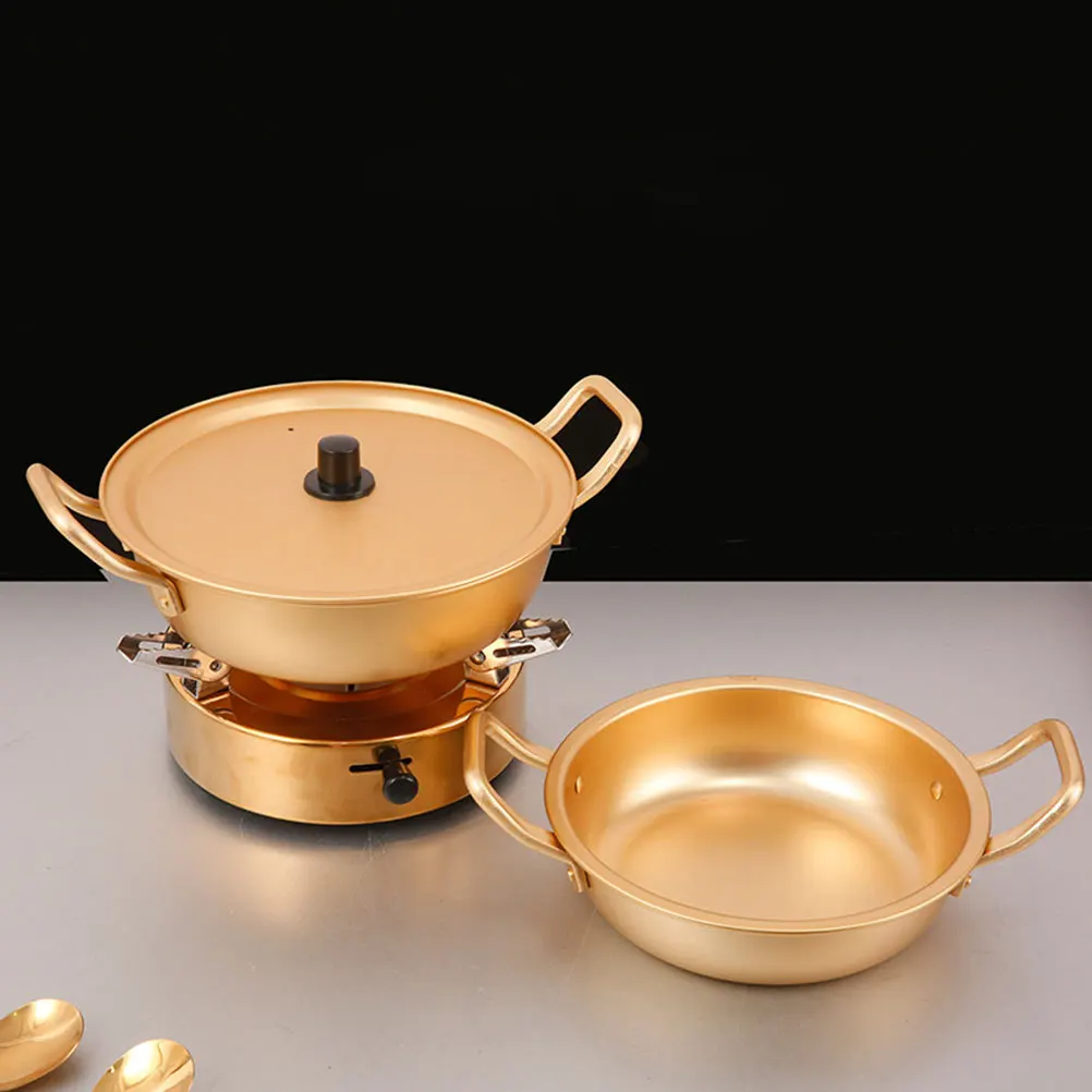 Olla de cocina de fideos de aluminio Ramen coreano, cacerola de sopa ligera para acampar, senderismo, Picnic, calentamiento rápido al aire libre, 1 ud.