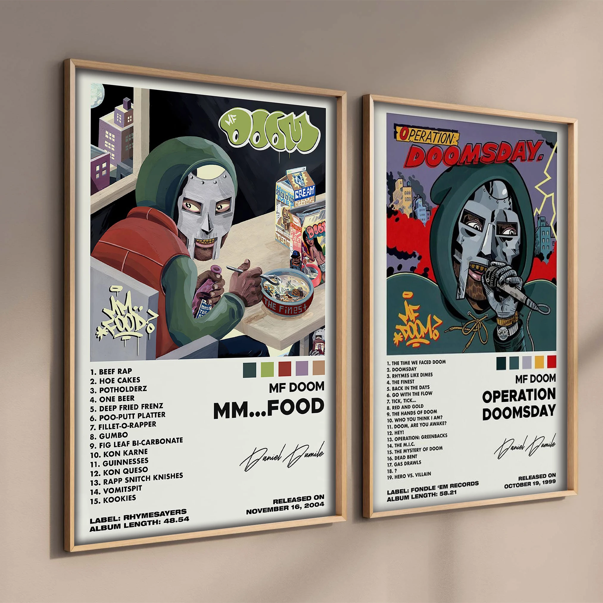 MF Doom Comic Album Poster Aesthetic Rapper Hip Hop Rock Music Band MM Food Mask Canvas For Wall Art Room Decor Home Decoration