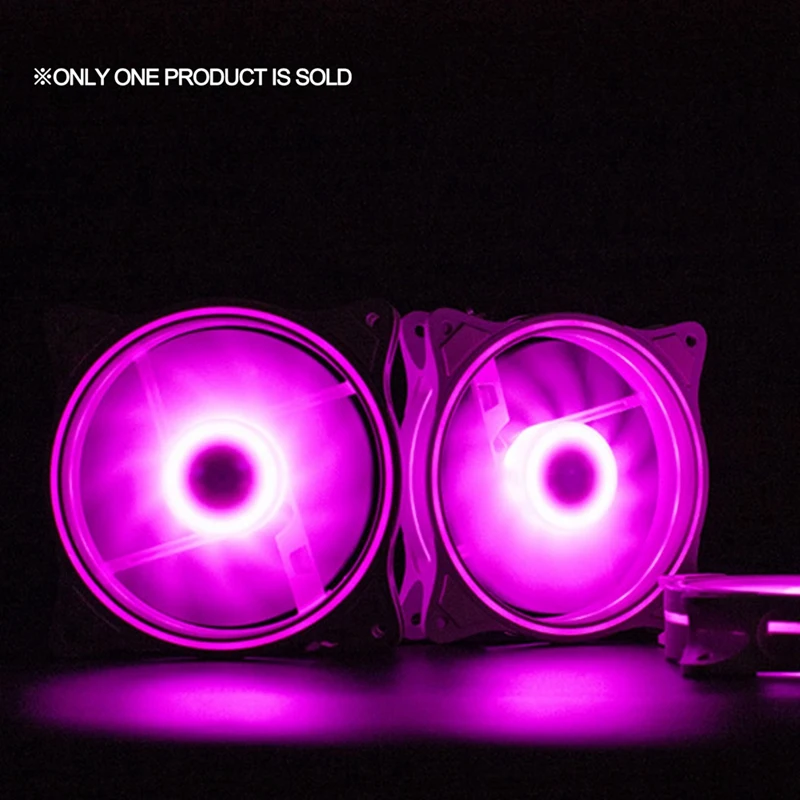 N35R_12Cm Pink LED Silent High Wind Volume Computer RGB Cooling Fan_1