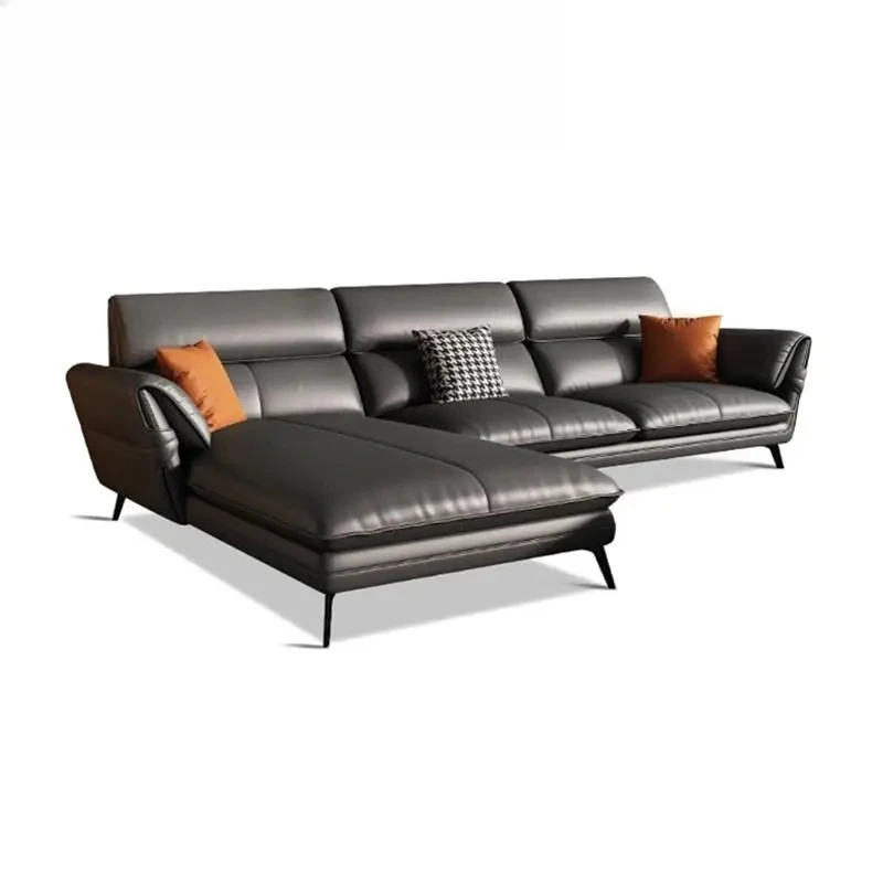 L Modern Minimalist Living Room Leather Sofa For Living Room Set Combination O