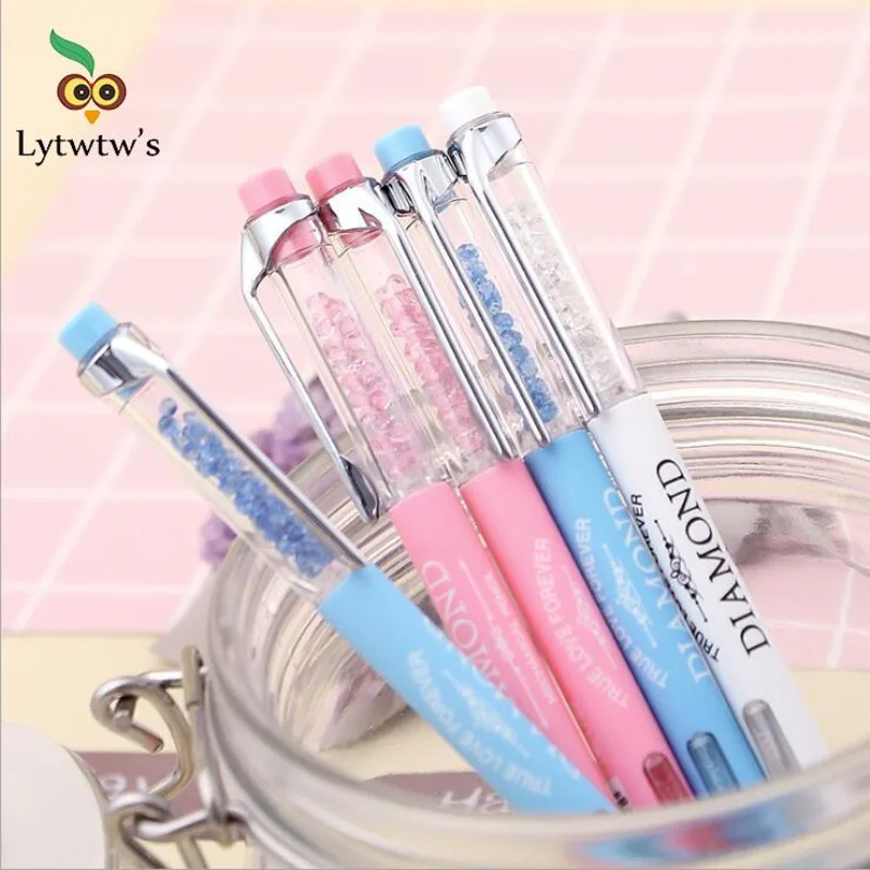 1 Piece New Transparent Mechanical Pencil Comfortable Writing Novelty School Supplies Christmas Gift Diamond Offices