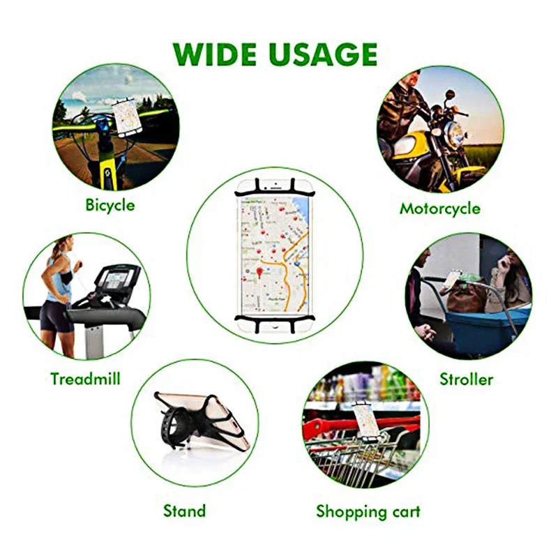 Silikonowy uchwyt rowerowy na telefon motocyklowy do iPhone 13 11 pro max 7 8 15 14 X 16 12 Stojak na telefon komórkowy rowerowy Klips GPS Szybki montaż