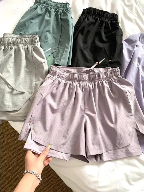 

Qui Dry Fitn orts Women's Outdoor Running Sport orts A-Line Pants Hollow out High Waist Summer Casual Color